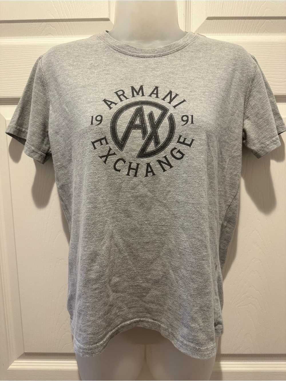 Vintage Y2K AX Armani Exchange 1991 Logo Tee Men’s M Gray Rare Designer Street